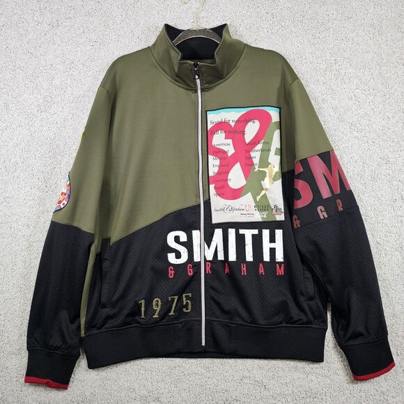 Smith & Graham OD Soccer Zip Up Jacket Men 2XL Green Black - Picture 1 of 12